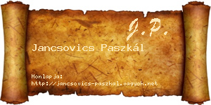 Jancsovics Paszkál névjegykártya