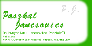 paszkal jancsovics business card